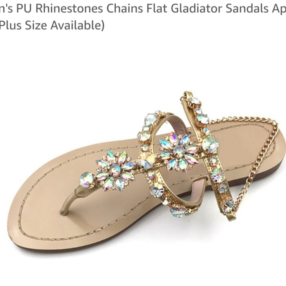 Iridescent crystal sandals